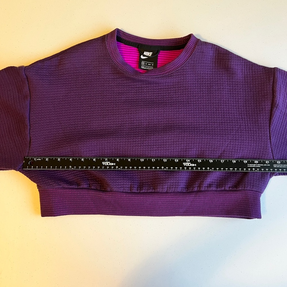 Nike Women's Purple Crop Oversized Sweatshirt XS - Picture 4 of 10